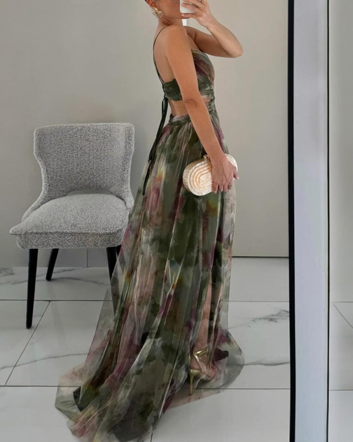 Kamila - Czarujące maxikleid z kwiatowym nadrukiem