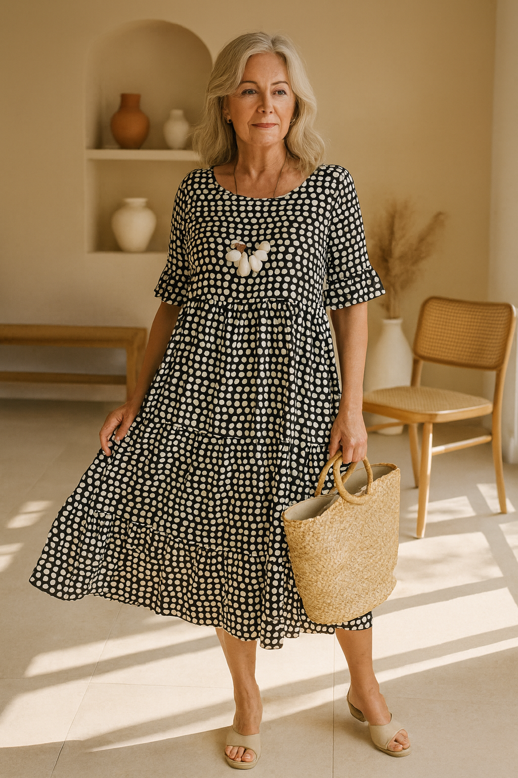 Alodia - SABLE MIDI SUKIENKA Z KRÓTKIM RĘKAWEM