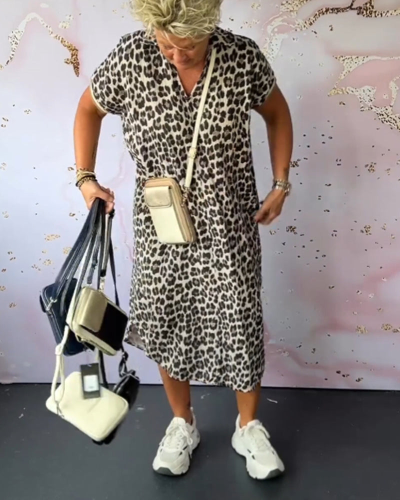 Wiesława – Elegancka sukienka w panterkę