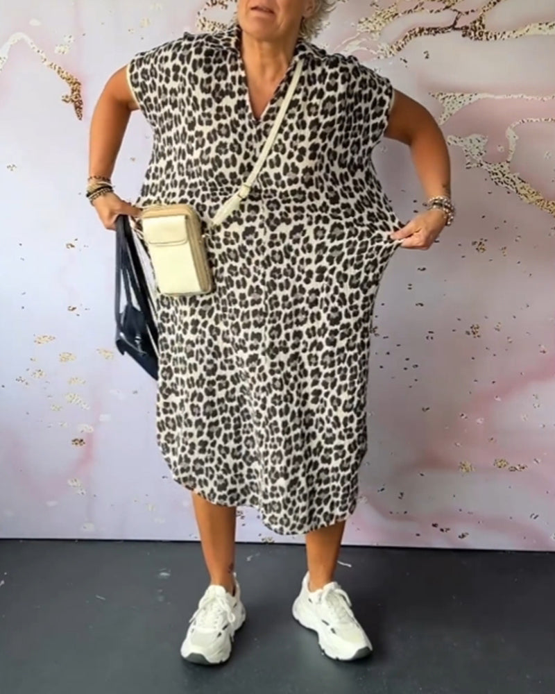 Wiesława – Elegancka sukienka w panterkę