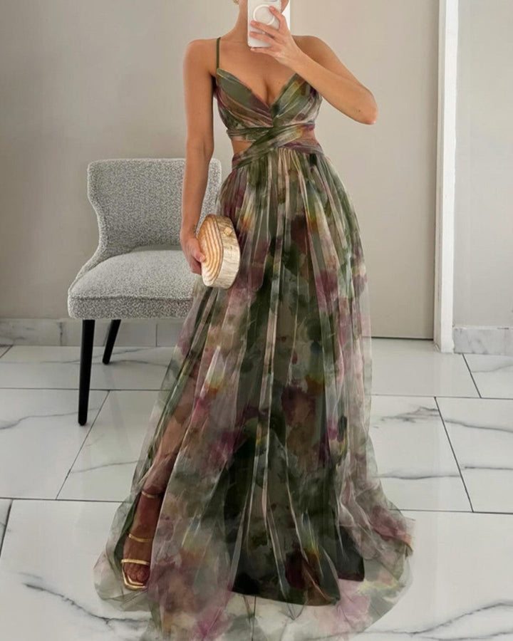 Kamila - Czarujące maxikleid z kwiatowym nadrukiem
