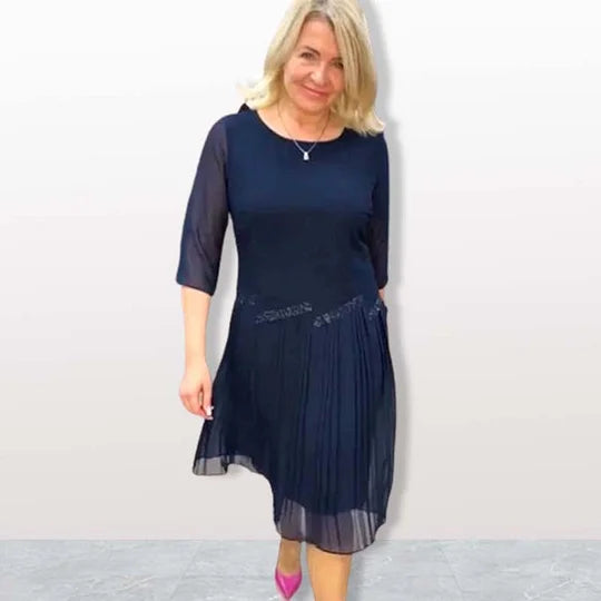 Aura - Elegancka plisowana zwiewna sukienka damska