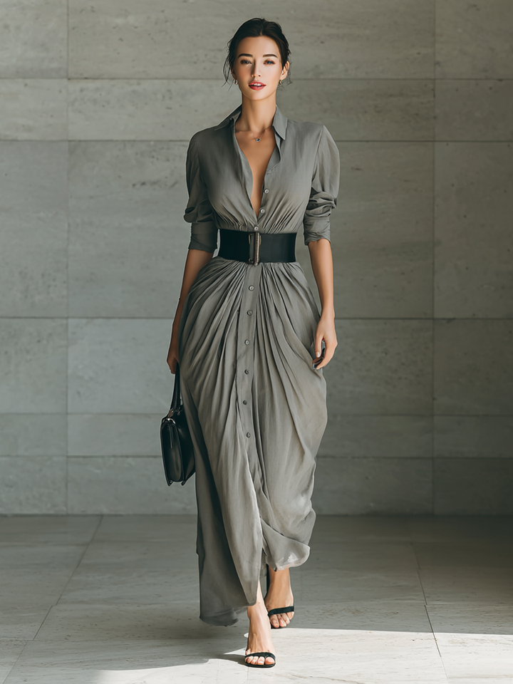 Klára – Elegancka sukienka koszulowa