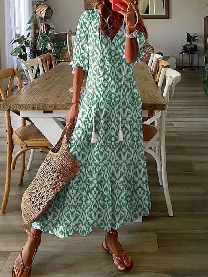 Miroslawa - Elegancka, kwiatowa sukienka maxi z aksamitu