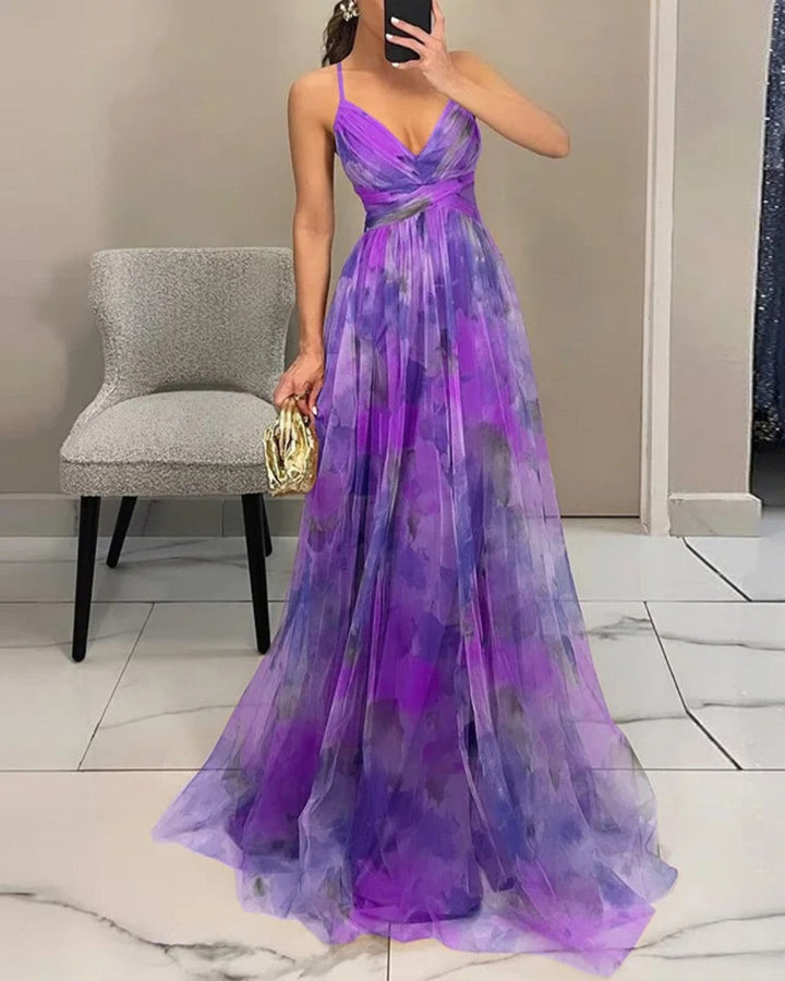 Kamila - Czarujące maxikleid z kwiatowym nadrukiem