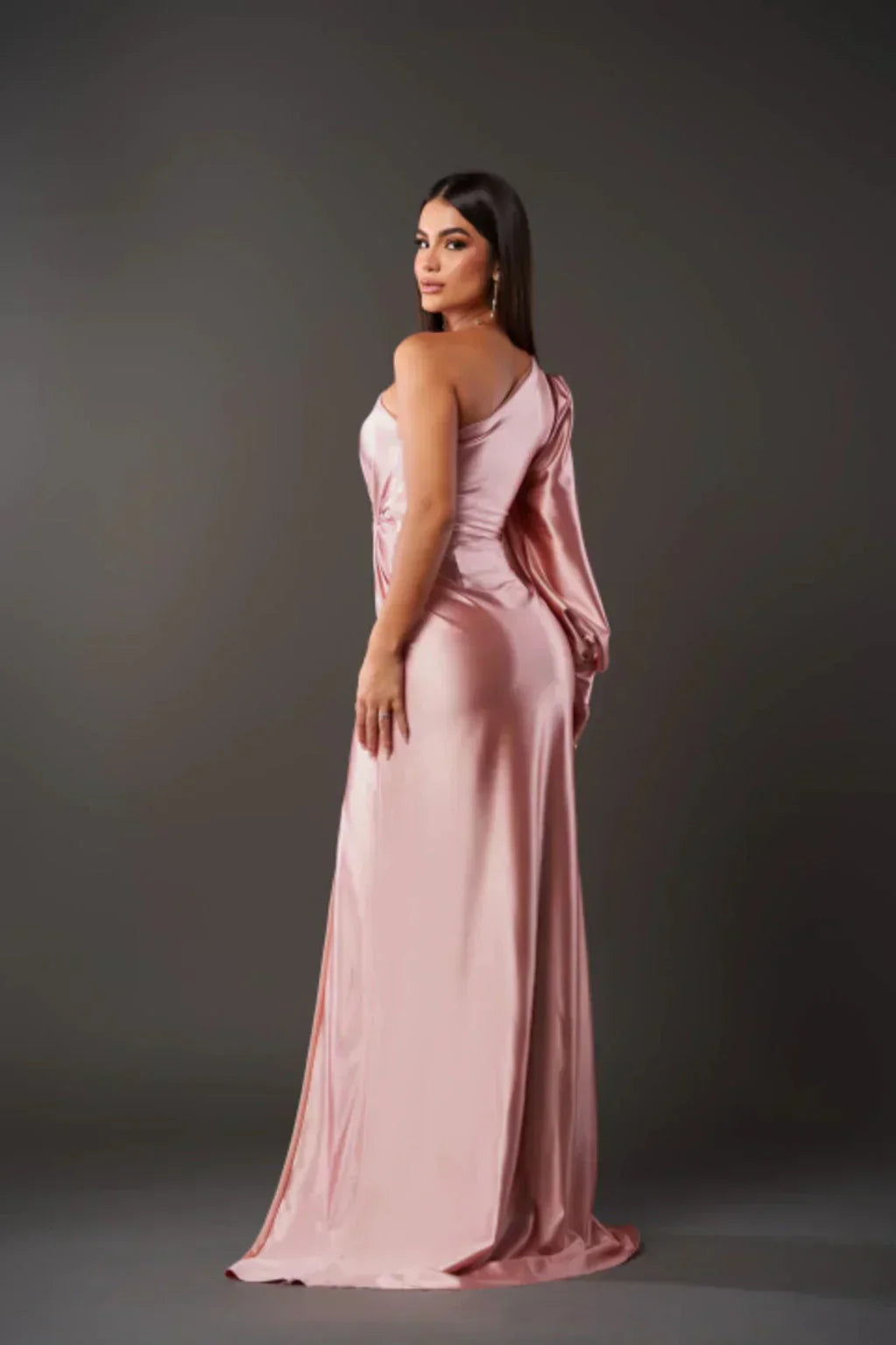 Łucja - Elegancka Maxi Sukienka z Rozporkiem dla Dams