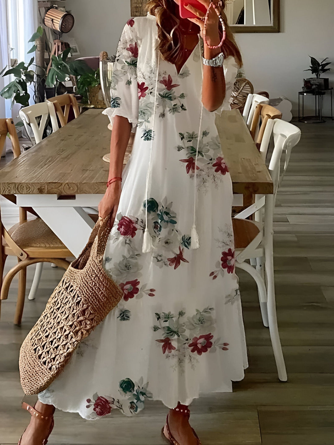 Wiosna - Zwiewna sukienka w stylu boho